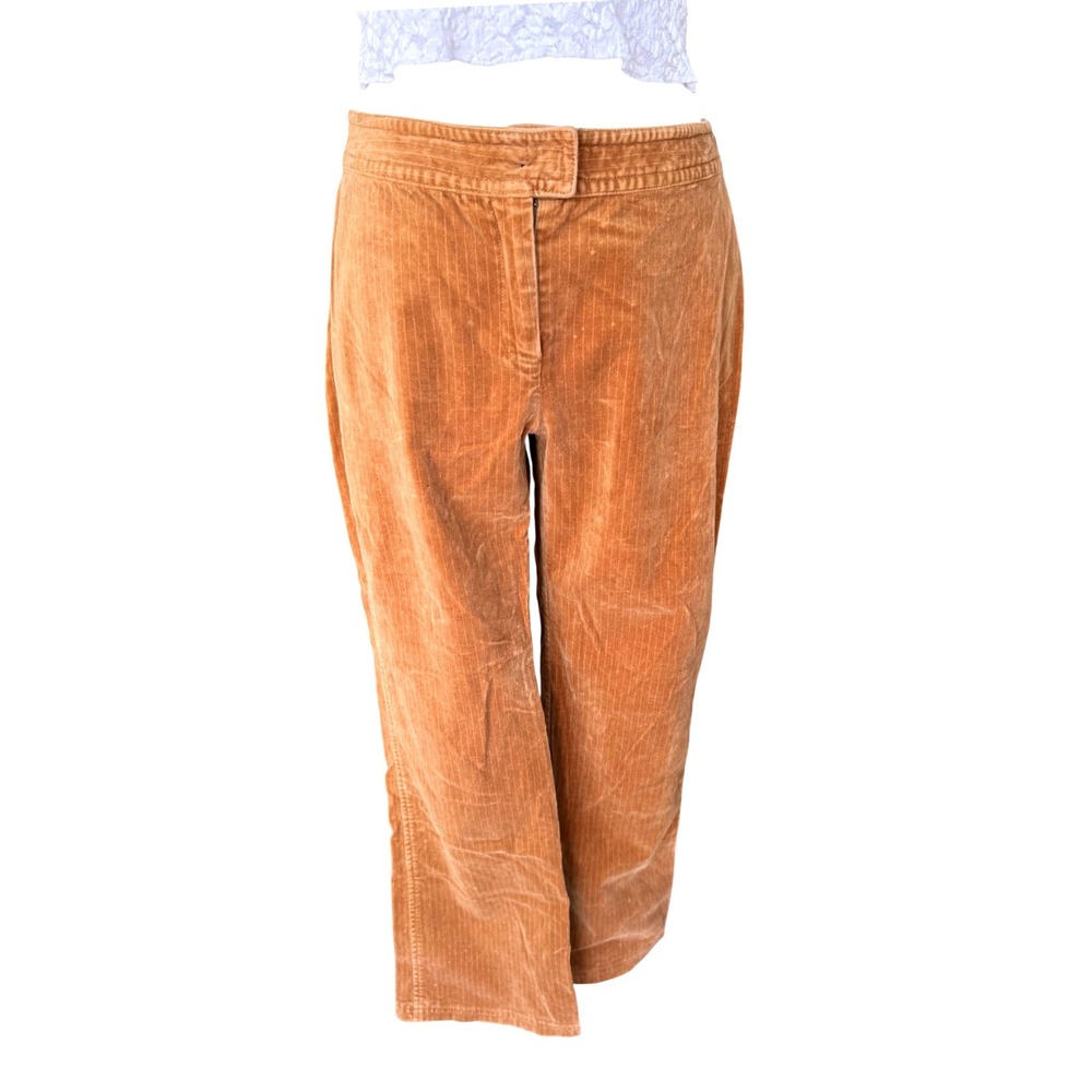 Corduroy Pinstripe Pants Tan Straight Leg Veeko Size 36